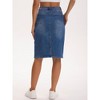 INSPIRE CHIC Women's High Waist Back Slit Stretch Denim Casual Sheath Midi Jean Skirts - 4 of 4