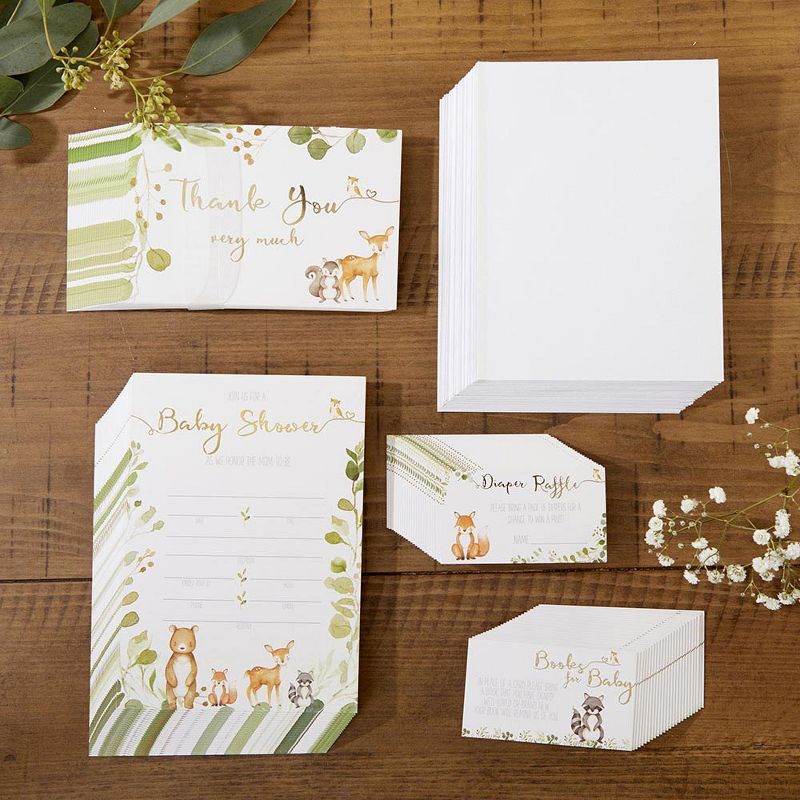Kate Aspen Woodland Baby Shower Invitation & Thank You Card Bundle (Set of 25) | 28531NA, 2 of 10
