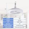 Multi-Directional Light Socket Fan with Remote 11" Screw-in Ceiling Fan in Light Socket E26 Dimmable Fanlight for Enhanced and Adjustable Comforts - 2 of 4