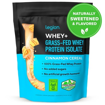 Legion Whey+ Whey Isolate Protein Powder, Cinnamon Cereal, 30 Servings