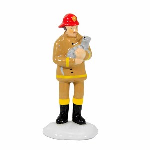Department 56 Villages 3.25 In Safe And Sound Snow Village Fireman Kitty Village Figurines - 1 of 3