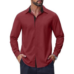 COOFANDY Men's Long Sleeve Wrinkle Free Dress Shirts Business Casual Button Down Shirt - 1 of 4
