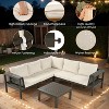 ELJGET 4 Piece Patio Furniture Set, Outdoor L-Shaped Sectional Sofa Set with Coffee Table, for Garden, Poolside and Backyard - 4 of 4