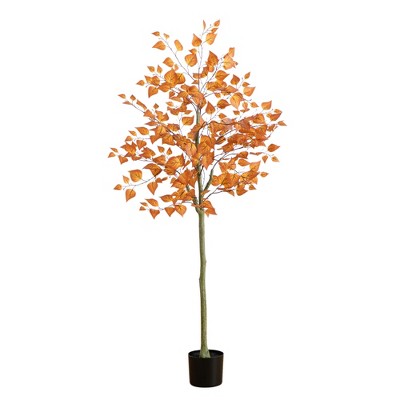 Nearly Natural 5-ft Autumn Birch Leaf Artificial Fall Tree