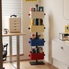 Vynxaria Box Bookshelf (Black & Red): Compact Corner Shelf, Multifunctional Bedside/Living Room Storage Rack - 2 of 4