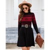 Coolmee Women's Fall Winter Casual Dress Crewneck Long Sleeve High Waist A-Line Mini Sweater Dress - 3 of 4