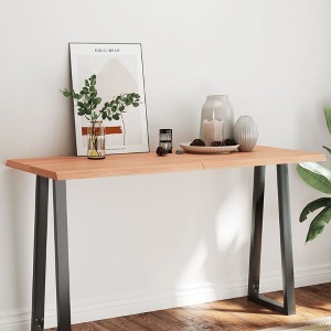 vidaXL Table Top Light Brown 55.1"x23.6"x(0.8"-1.6") Treated Solid Wood Live Edge - 1 of 4