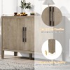 TiramisuBest 47.2" Farmhouse Sideboard with Ash Veneer, 2 Doors, 3-Tier Shelves, Minimalist Storage Cabinet for Living& Kitchen,Natural - 4 of 4