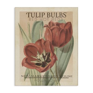 Stupell Industries Hot Red Tulip Bulbs Antique Floral Seed Packet Canvas Wall Art - 1 of 4