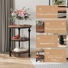Round Wooden Side Table, Coffee Table with 3 Levels, 46 x 46 x 60 cm, Vintage Bedside Table, for Living Room, Bedroom (Set of 2) - 2 of 4