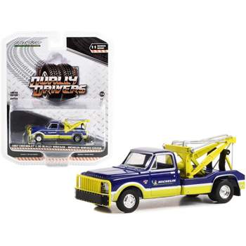 1967 Chevrolet C-30 Dually Wrecker Tow Truck "Michelin Service Center" Blue and Yellow 1/64 Diecast Model Car by Greenlight