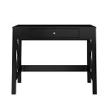 Writing Desk - Modern Desk with X-Pattern Legs and Drawer Storage - For Home Office, Bedroom, Computer, or Craft Table by Lavish Home (Black)