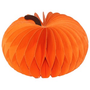 Briarwood Lane Fall Honeycomb Paper Decor 3x5 Orange Pumpkin Honeycomb - Small Magnetic For Fall Honeycomb Paper Decor Party Centerpiece Decoration - 1 of 4