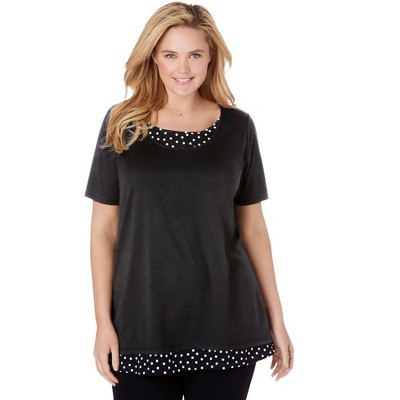 Woman Within Plus Size Layered-Look Print Tunic