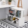 INFURNIC Desks L Shaped Corner Desk with 360 Degree Rotating Design Storage Shelves and Spacious Top, White, 47.25"*43.25"*29.25" - 3 of 4
