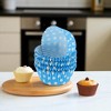 Unique Bargains Dots Print Disposable Baking Cups Greaseproof Paper Blue White 1.97"x1.18" 100 Pcs - 2 of 4