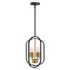YANSUN 4-Light Black Chandelier with Metal Oval Frame and Dual-Finish Matte Black and Gold, Decorative E12 Sockets and Adjustable Downrods - 4 of 4