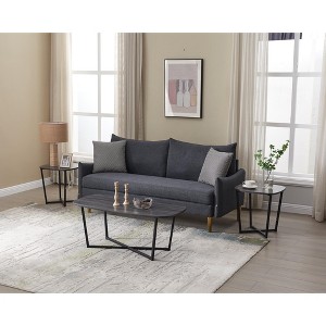 Kings Brand Furniture Bladen 3 Piece Modern Occasional Table Set - Includes Coffee Table and 2 End Side Tables Living Room Sets, Black & Brown - 1 of 3