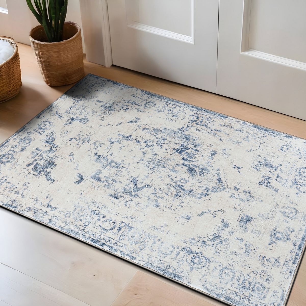 World Rug Gallery Traditional Vintage Distressed Washable Non Slip Area Rug: Stain & Fade-Resistant, Low Pile - thumbnail 2