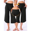 INSPIRE CHIC Women's Capri Lounge Yoga Summer Wide Leg with Pockets Workout Sweat Pajama Pants - 4 of 4