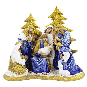 Christmas Nativity Blue Gold Roman, Inc  -  Decorative Figurines