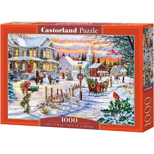 1000 Piece Jigsaw Puzzle, Christmas Tree is Coming, Winter scene, Vintage puzzles, Adult Puzzle, Castorland C-105274-2 - 1 of 4