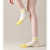 Anna-Kaci 4 Pairs Women's Seamless Cotton Ankle Socks Breathable Stretch Ribbed Cuff in Assorted Color Block Design - 3 of 4