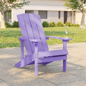 Sonkuki Outdoor Recycled Plastic Wood Adirondack Chair Lounger for Patio, Backyard - 1 of 4