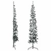vidaXL Christmas Tree Decoration Slim Artificial Half Xmas Tree with Stand - White and Green 70.9" - 4 of 4