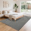 Washable Area Rugs for Living Room Bedroom Modern Geometric Striped Rugs Non-Slip Low Pile Soft Foldable Accent Rug - 2 of 4