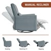 Nursery Swivel Rocking Recliner Chair, PU Leather Upholstered Glider Recliner with Lumber Pillow & High Backrest, Reclining Chair for Bedroom - 4 of 4