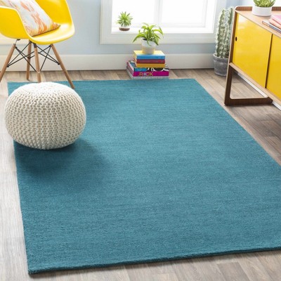 Hauteloom Brockton Solid Wool Teal Area Rug