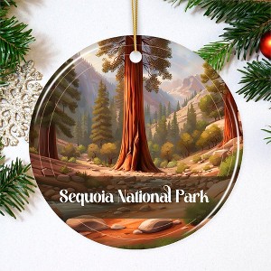 Sequoia National Park Retro Ornament, California Tourist Attraction Souvenir and Gift| OrnamentallyYou - 1 of 4