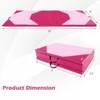 Costway 10' x 4' x 2'' 4-Panel Folding Gymnastics Exercise Mat w/ Hook & Loop Fasteners Purple/Pink/Blue/Rose Red - 3 of 4