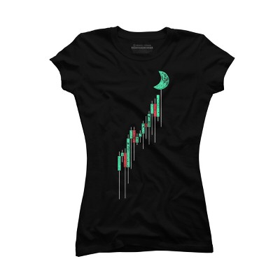 Junior's Design By Humans Crypto Trading Hodl Vintage Stock Chart To The Moon By MiuMiuShop T-Shirt