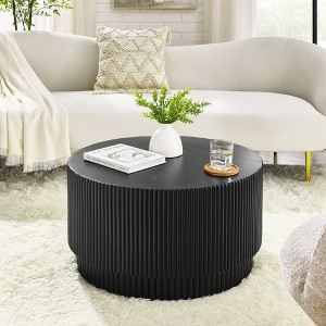 NicBex Nordic Style H-Barrel Coffee Table with Vertical Texture Design,Simple Cylinder Side Table,Center Table for Living Room,Bedroom - 1 of 4