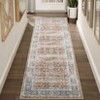 Washable Vintage Rug Non Slip Low Pile Rug Soft Throw Floor Cover Floral Foldable Indoor Carpet for Living Room Bedroom Playroom Nursery - 4 of 4