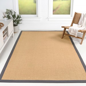JONATHAN Y Camden Farmhouse Cottage Border Jute Area Rug - 1 of 4