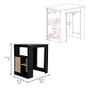 Gulches Stirling Kitchen Island with 1-Door Cabinet, Push-to-Open System, and Side Shelves ¨C Black & Natural Oak Finish - 2 of 4