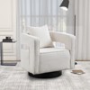 29"W Swivel Accent Open Back Chair Modern Comfy Sofa Chair For Nursery Bedroom Living Room, Club Chair Leisure Arm Chair - ModernLuxe - 4 of 4