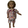 Doll Clothes Superstore Handmade 18-Inch Doll Pajama Set – Kitten Print with Floral Design, Puff Sleeves & Maroon Bows - 3 of 4