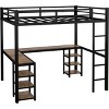 Streamdale Full Metal Loft Bed with Desk and Shelves - 4 of 4