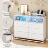 6-Drawer Double Dresser for Bedroom, Wooden TV Stand with LED Lights & Power Outlet, Storage Cabinet for Closet, Entryway, or Hallway - 2 of 4