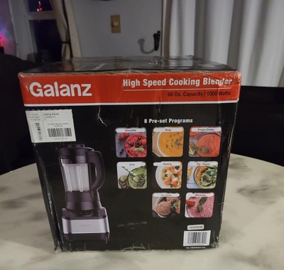 Galanz Multi Countertop Cooking Blender, 8 Preset Functions For Soup,  Saute, Smoothies & Milkshake, 3 Speed Settings, 60Oz, LED Touch Control,  1000W