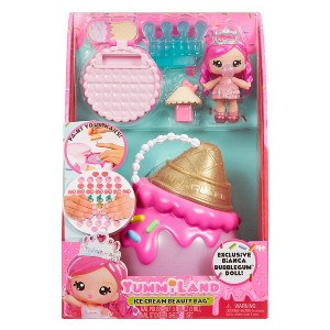 Yummiland Beauty Bag Playset Lip Gloss Doll - Ice Cream Bag Includes Bianca Bubbglegum, Nail Polish + Nail Stickers, Manicure - 1 of 4