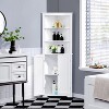 Yaheetech 64.5"H Corner Shelving Unit Corner Cabinet with Adjustable Shelf, White - 2 of 4