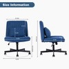 QingMoon Criss Cross Office Chair, Linen Desk Chair, Adjustable Swivel Chair with Back Support and Comfy Cushion for Home Office, Meditation - 4 of 4