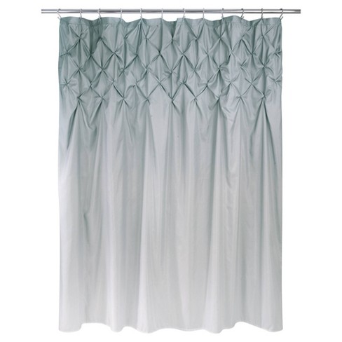 Ombre Pintuck Shower Curtain Gray, Grey Ombre Ruffle Shower Curtain