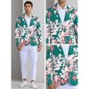Lars Amadeus Men's Slim Fit Dress Party Flower Printed Floral Sport Coats - 4 of 4
