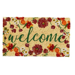 TAG 1'6" x 2'6"  Blooming Welcome Coir Mat Rectangle Indoor and Outdoor Coir Door Welcome Mat - 1 of 1